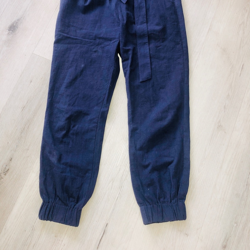 LEFTIES Peg-Leg Fashion Joggers w/ Waist Tie in Royal Blue - Picture 3 of 13